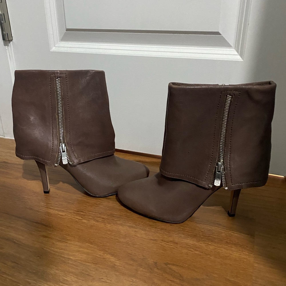 Vince Camuto brown leather booties